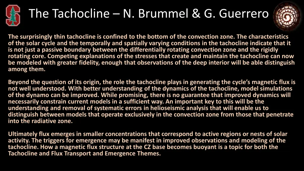 the tachocline n brummel g guerrero