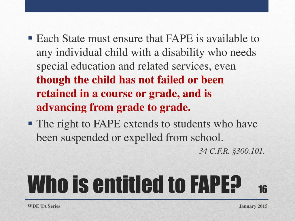 each state must ensure that fape is available