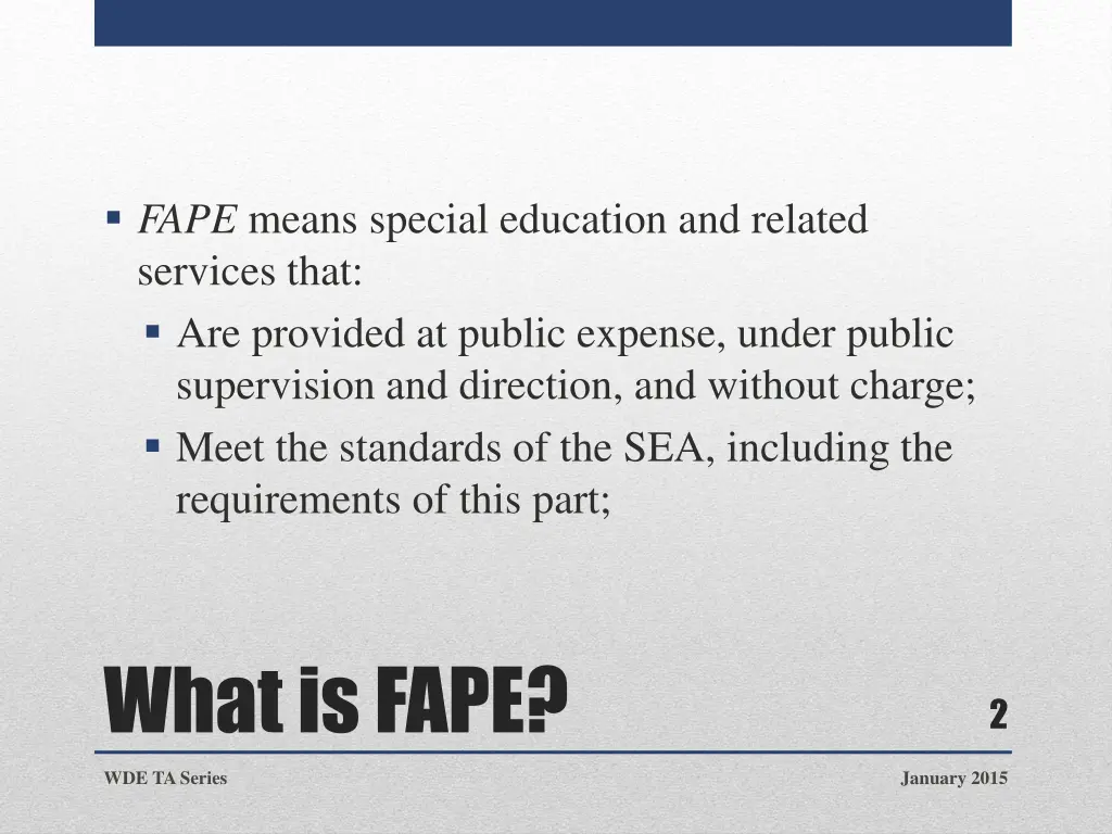 fape means special education and related services