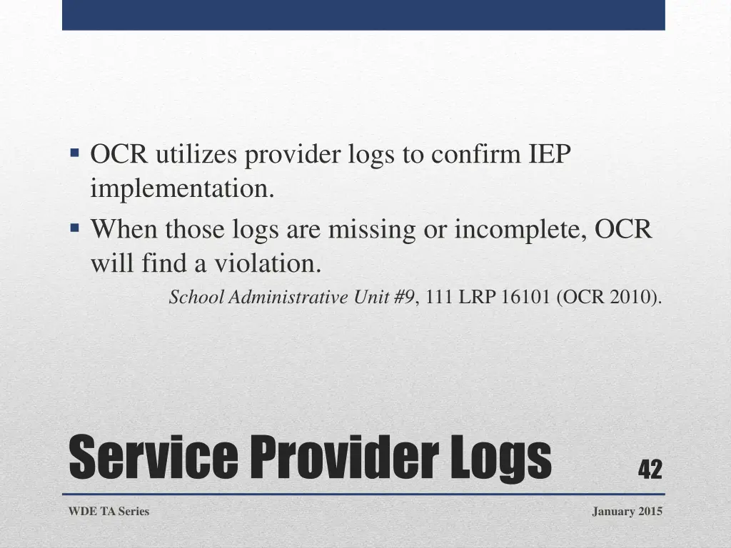 ocr utilizes provider logs to confirm