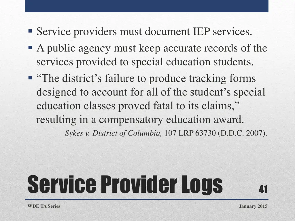 service providers must document iep services