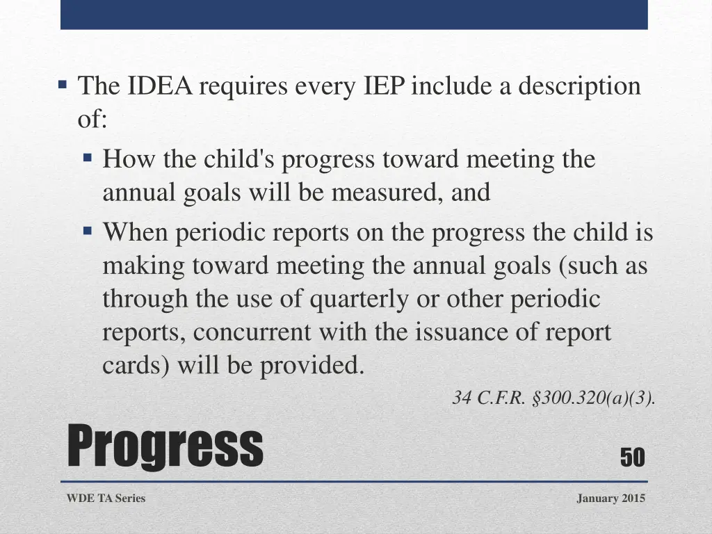 the idea requires every iep include a description