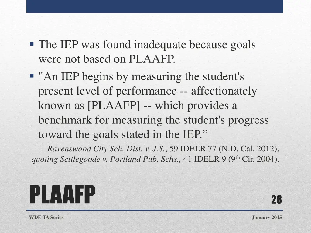 the iep was found inadequate because goals were