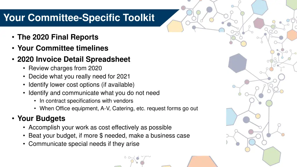 your committee specific toolkit