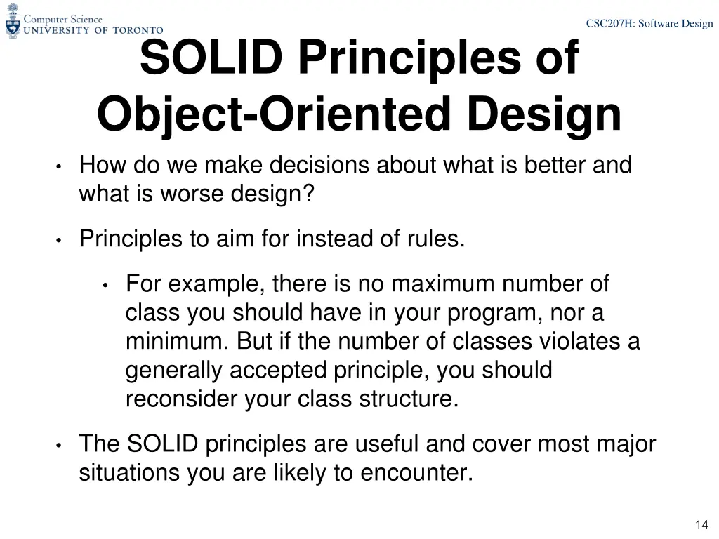 csc207h software design 12