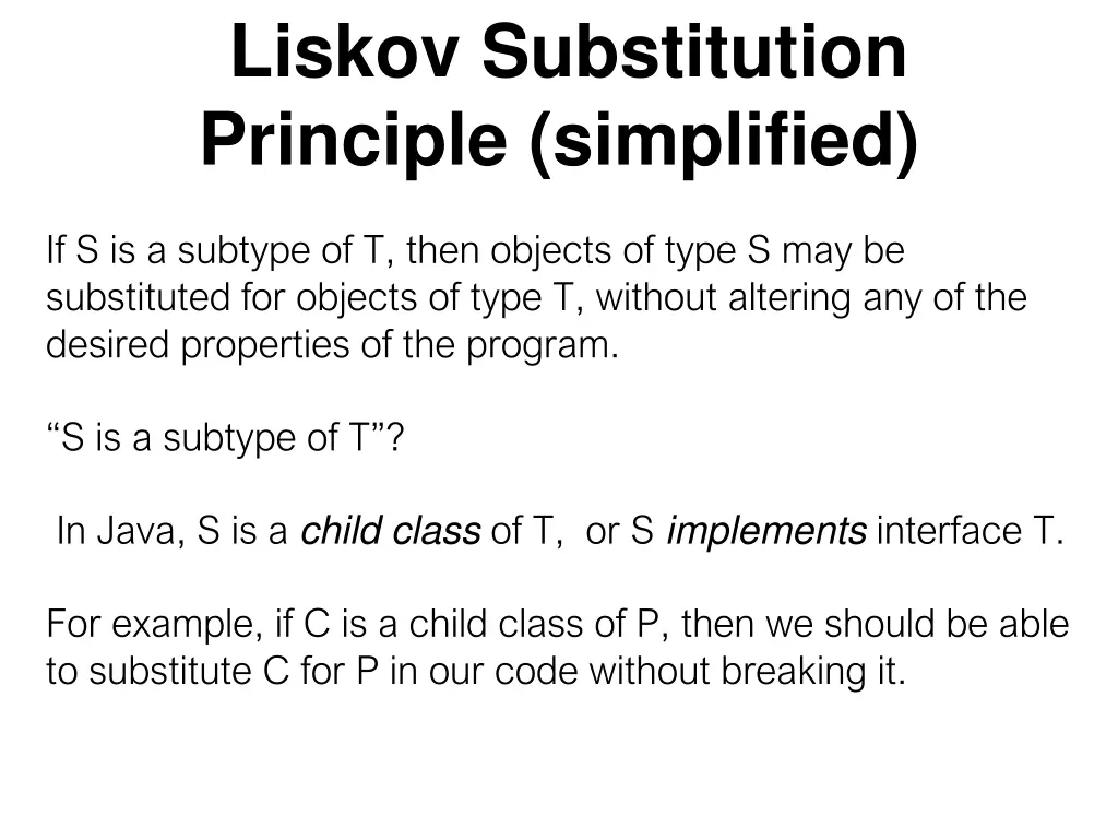 liskov substitution principle simplified