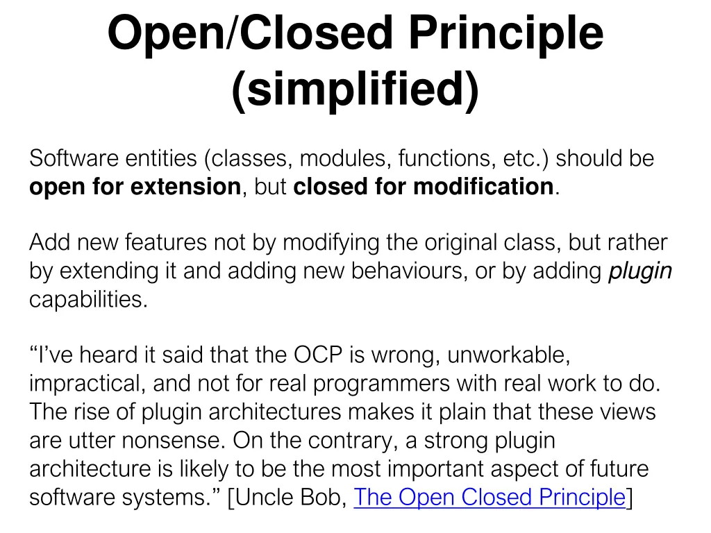 open closed principle simplified