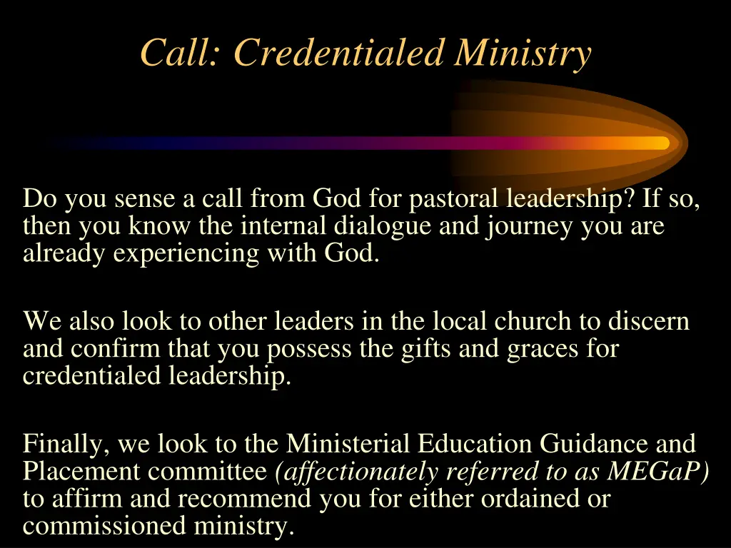 call credentialed ministry