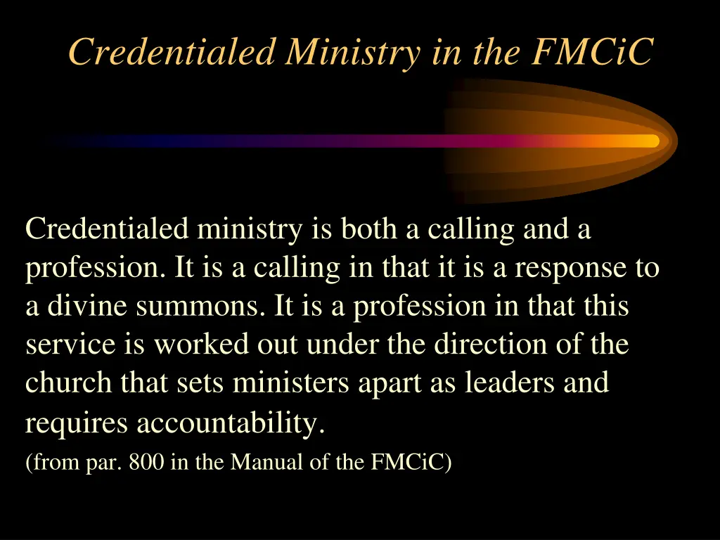 credentialed ministry in the fmcic 3