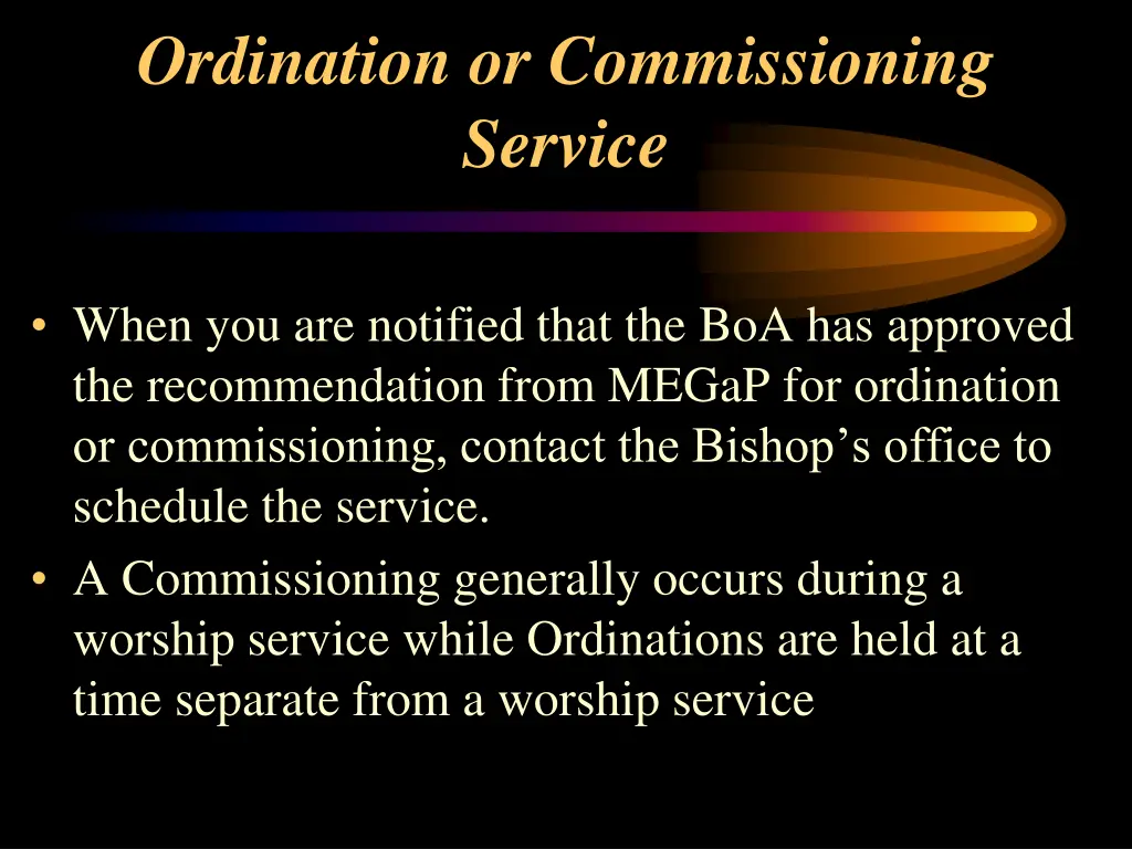 ordination or commissioning service