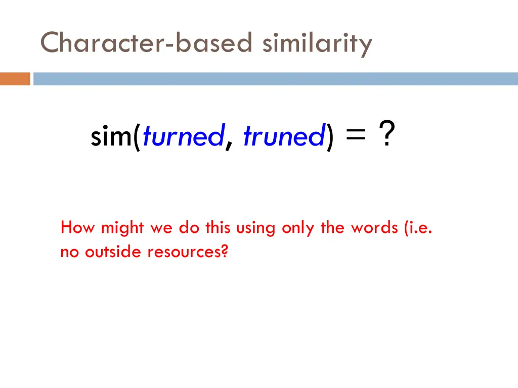 character based similarity