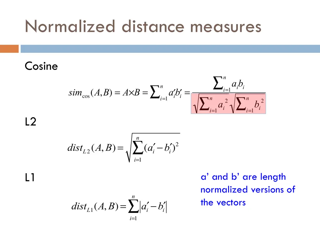 normalized distance measures