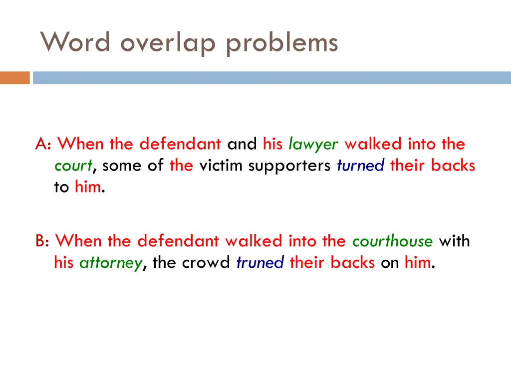 word overlap problems