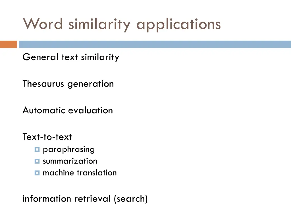 word similarity applications