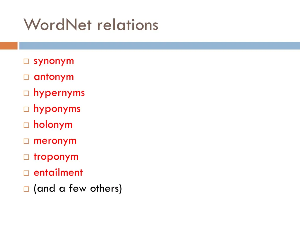 wordnet relations