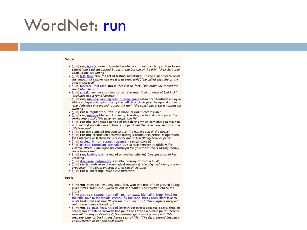 wordnet run