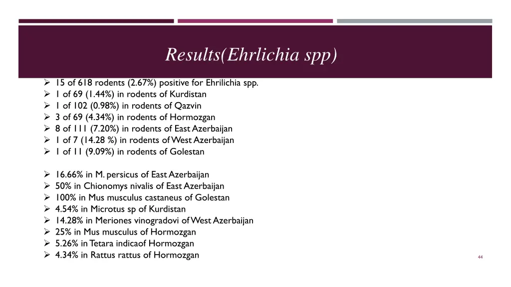 results ehrlichia spp