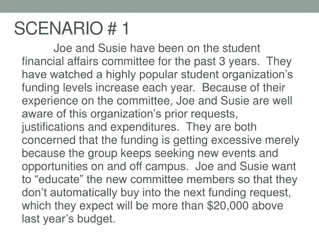 scenario 1 joe and susie have been on the student