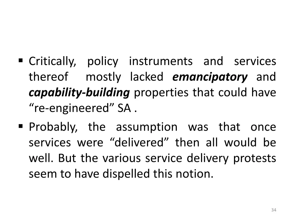 critically policy instruments and services