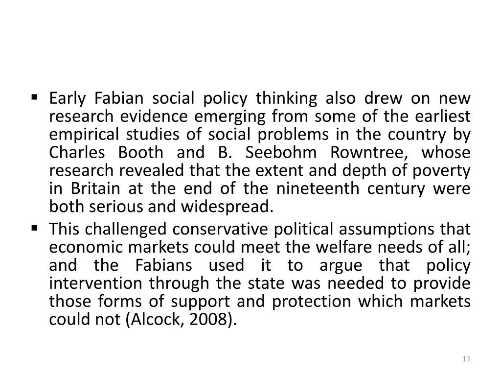 early fabian social policy thinking also drew