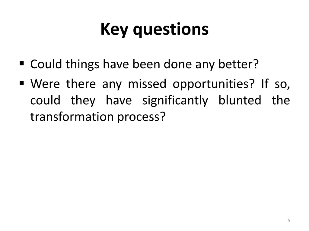 key questions