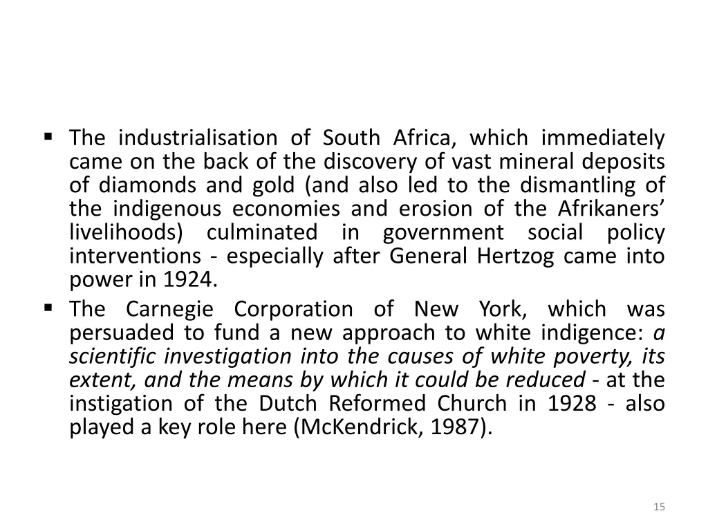 the industrialisation of south africa which