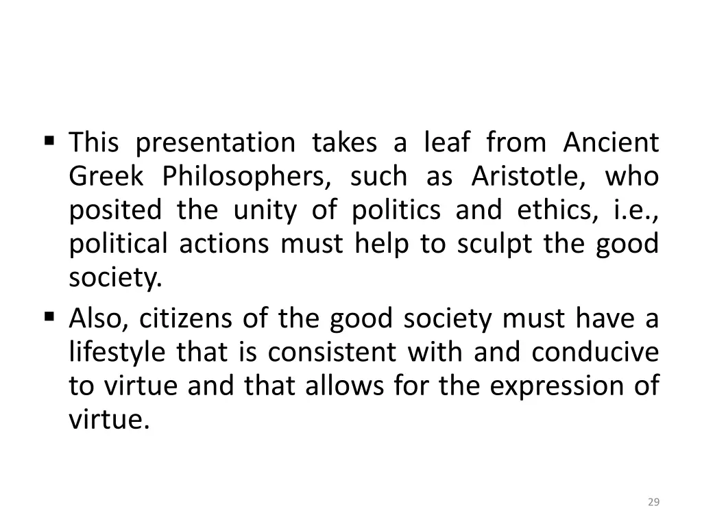 this presentation takes a leaf from ancient greek