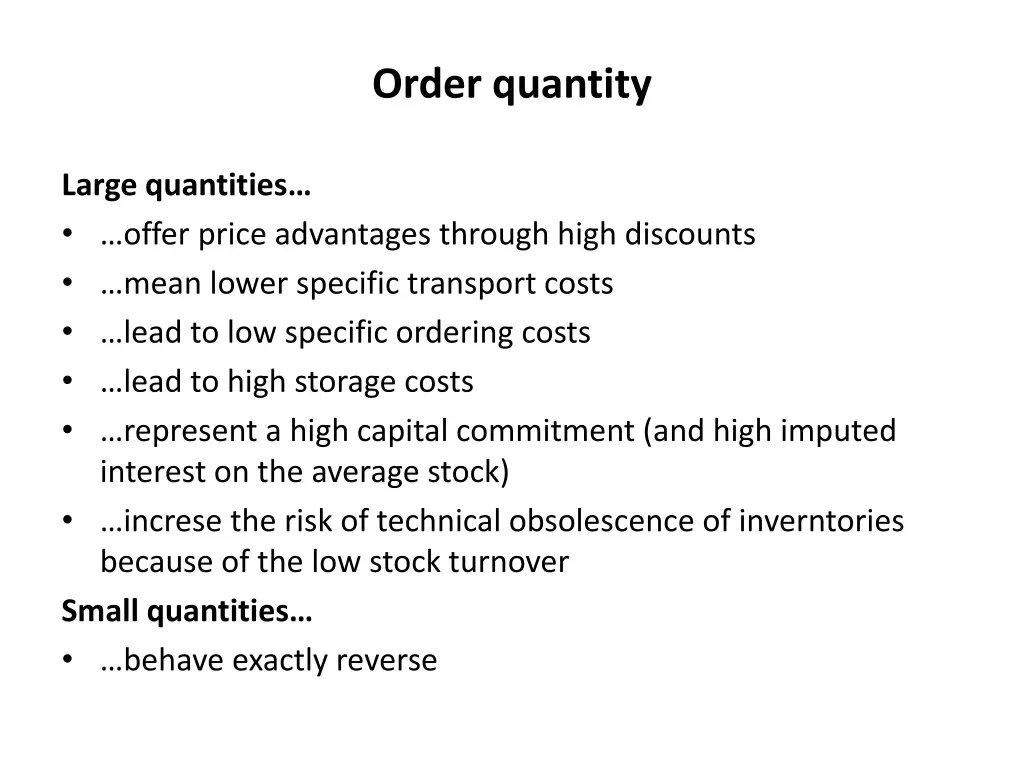 order quantity