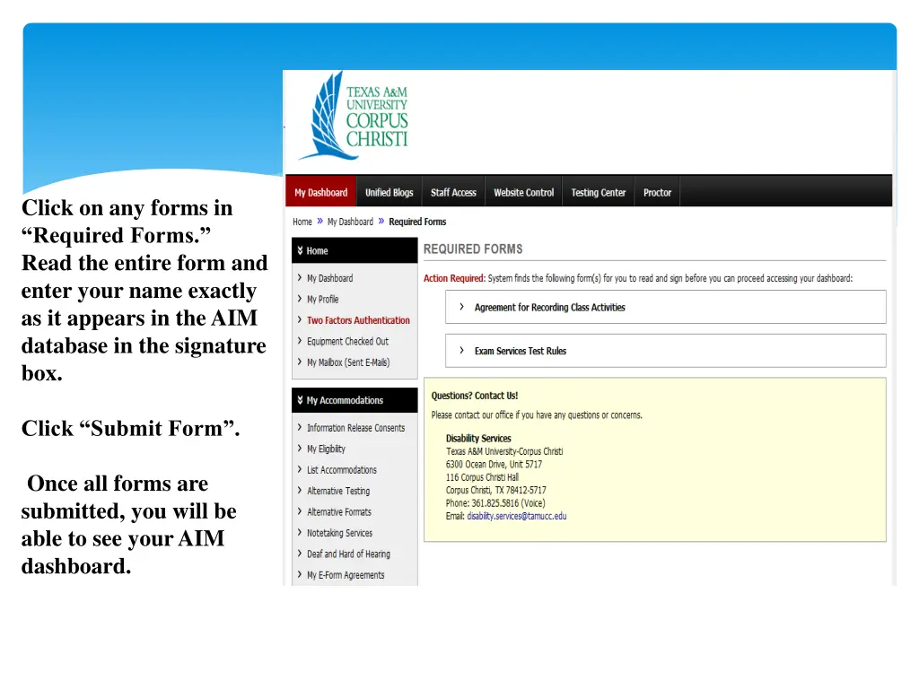 click on any forms in required forms read