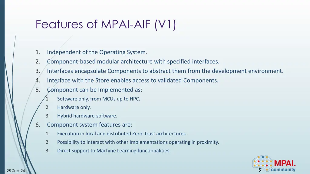 features of mpai aif v1