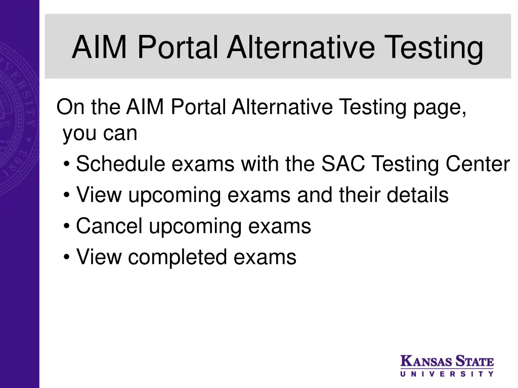 aim portal alternative testing