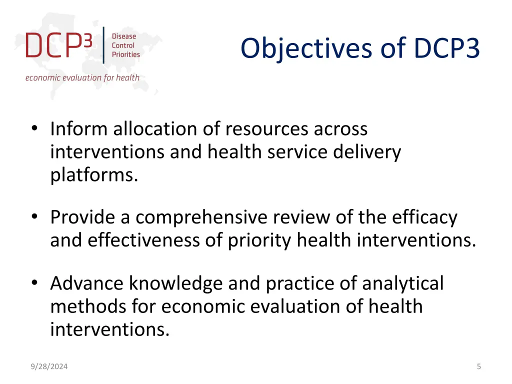 objectives of dcp3