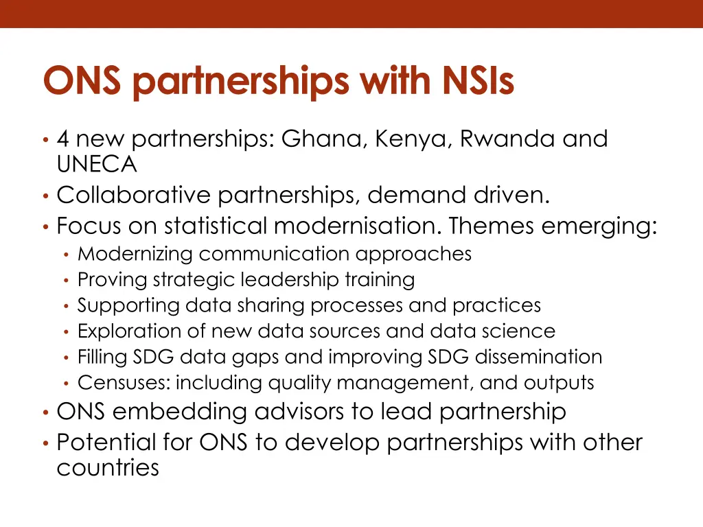 ons partnerships with nsis