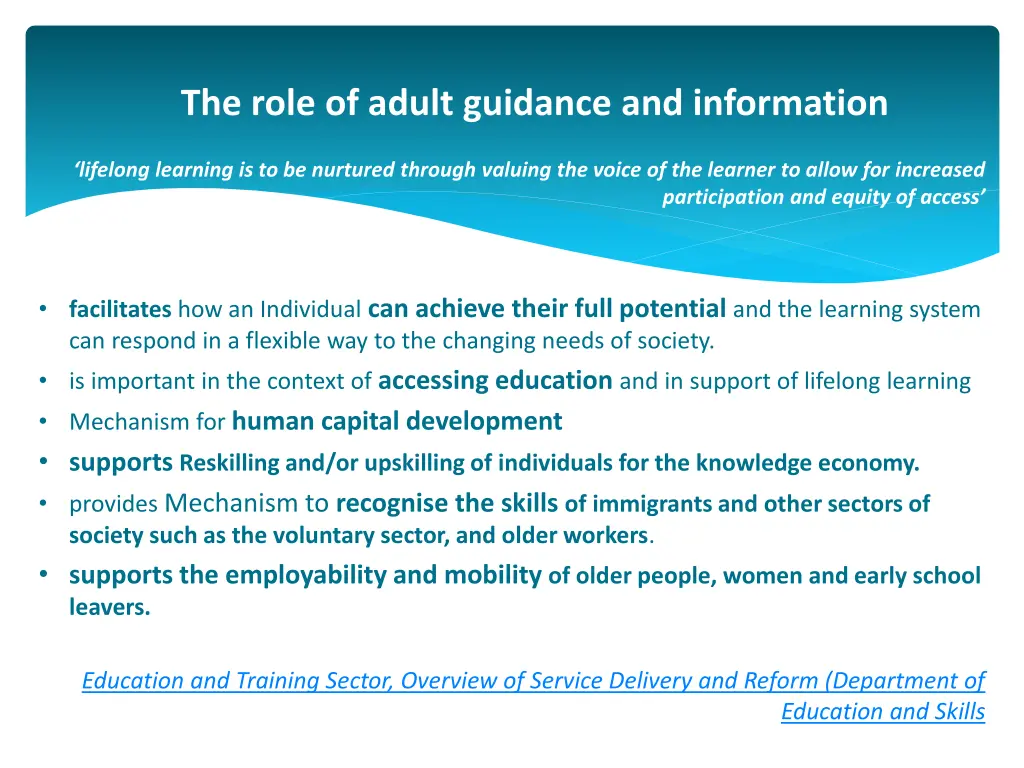 the role of adult guidance and information