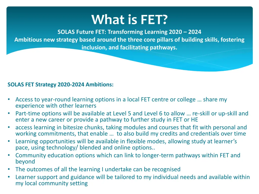 what is fet solas future fet transforming