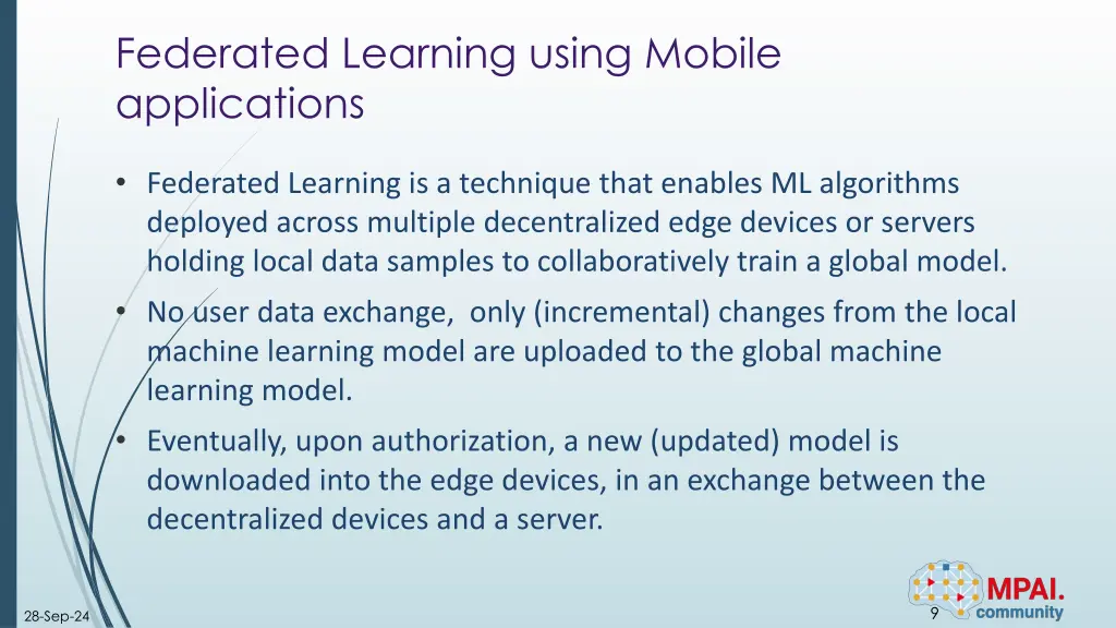 federated learning using mobile applications