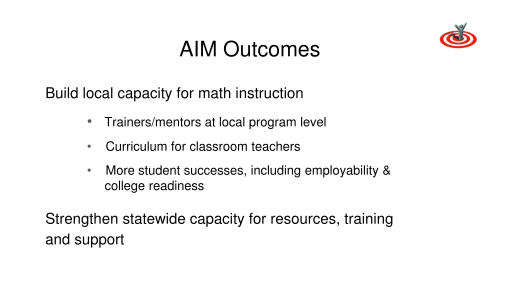 aim outcomes