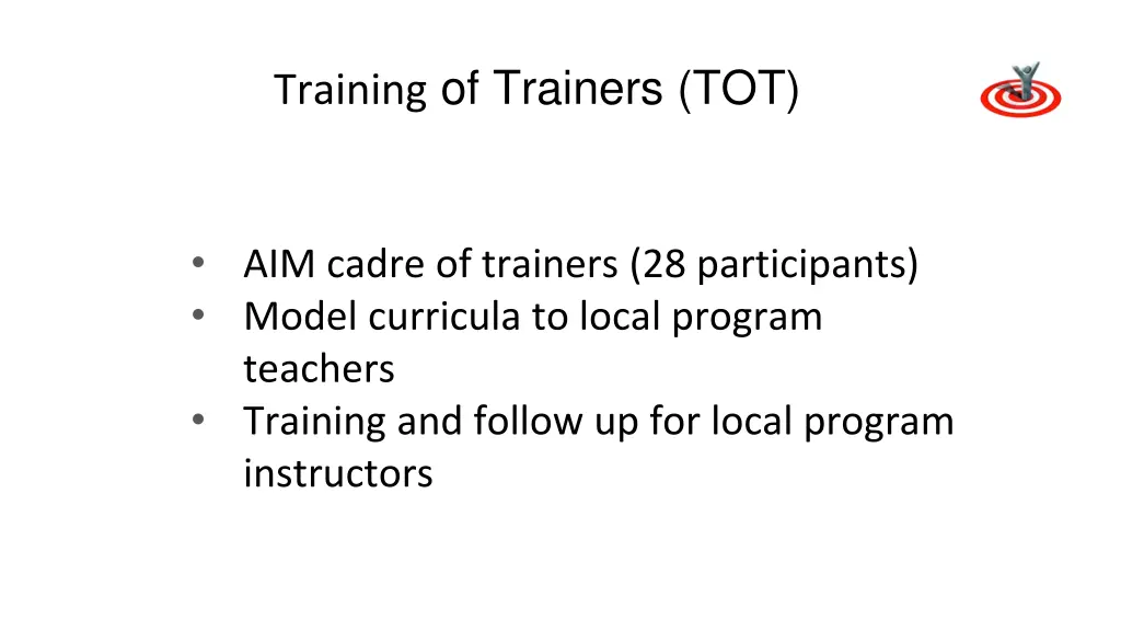 training of trainers tot