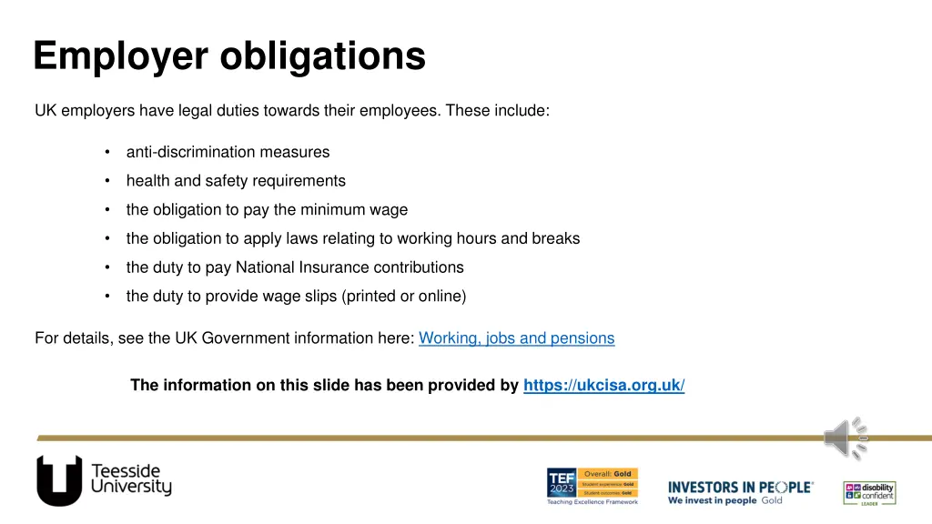 employer obligations