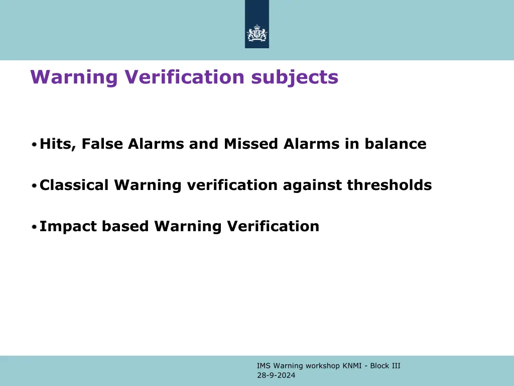 warning verification subjects