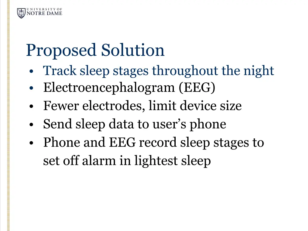 proposed solution track sleep stages throughout