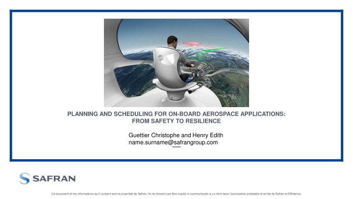 planning and scheduling for on board aerospace