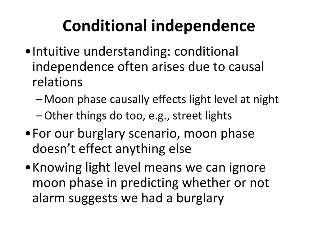 conditional independence 1