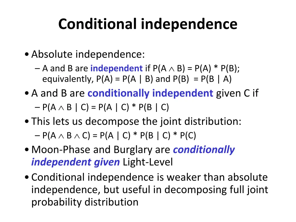 conditional independence