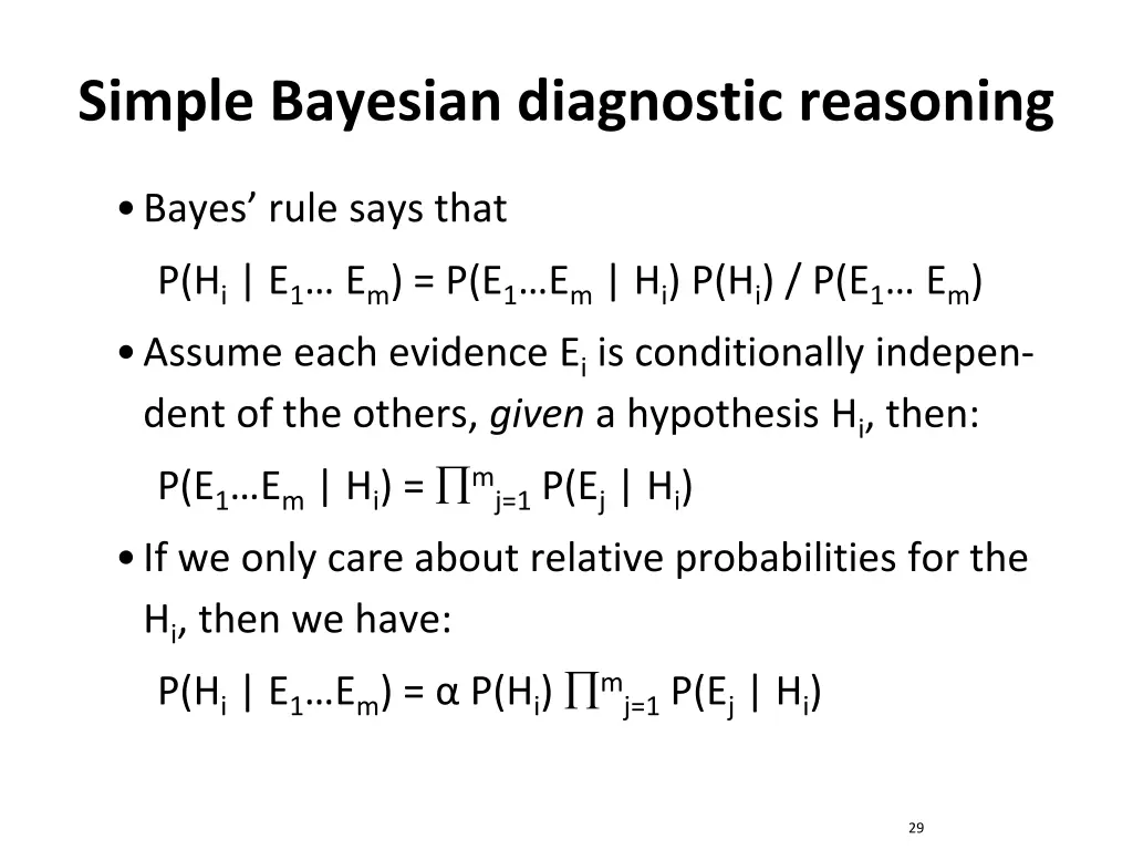 simple bayesian diagnostic reasoning 1