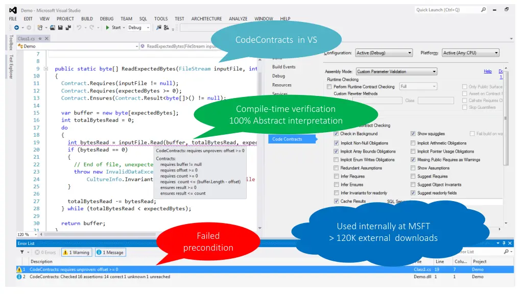 codecontracts in vs