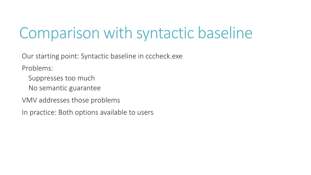 comparison with syntactic baseline