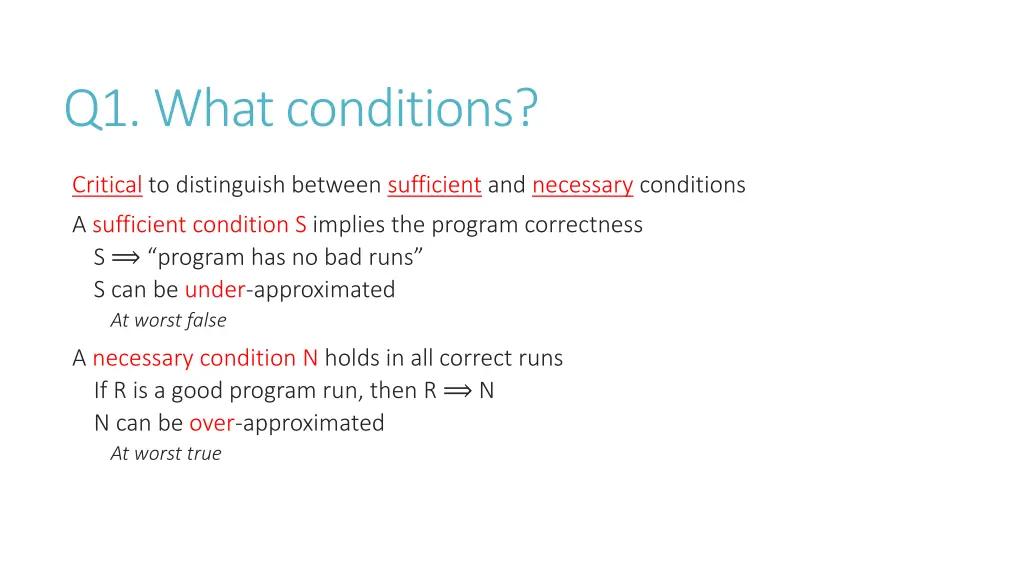 q1 what conditions