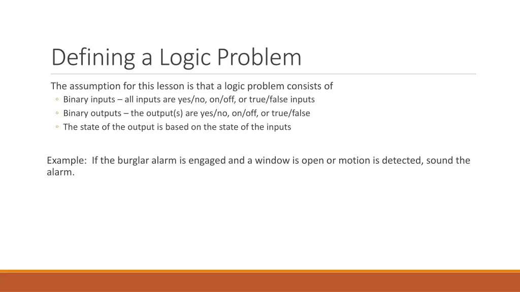 defining a logic problem