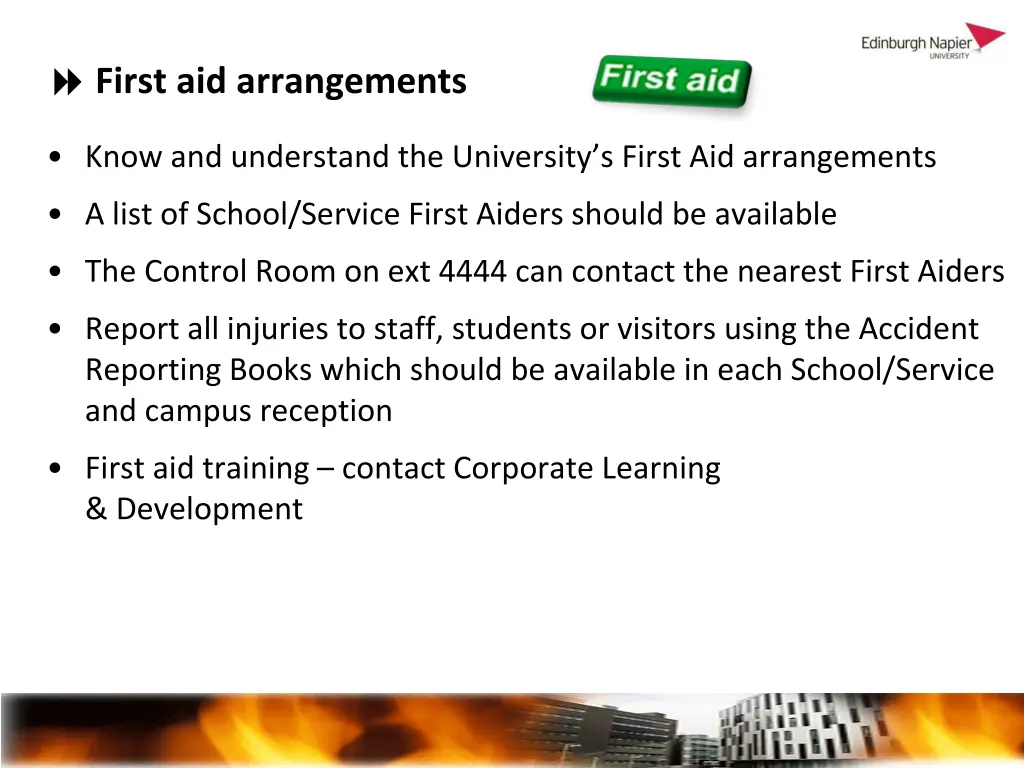 first aid arrangements